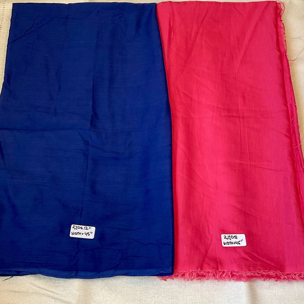 Cotton blend fabric of 2Yds each Width 45Inches in vibrant pink & deep blue